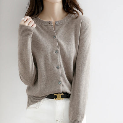 Zyra Women's Cardigan Sweater – Soft O-Neck Cozy Layering Essential 8