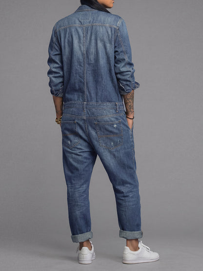 Zyra Women's Denim Jumpsuit – Vintage Style Comfort for Year-Round Wear 1