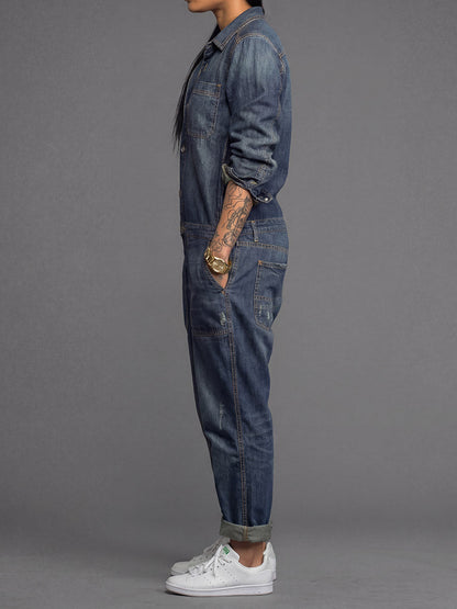 Zyra Women's Denim Jumpsuit – Vintage Style Comfort for Year-Round Wear 5