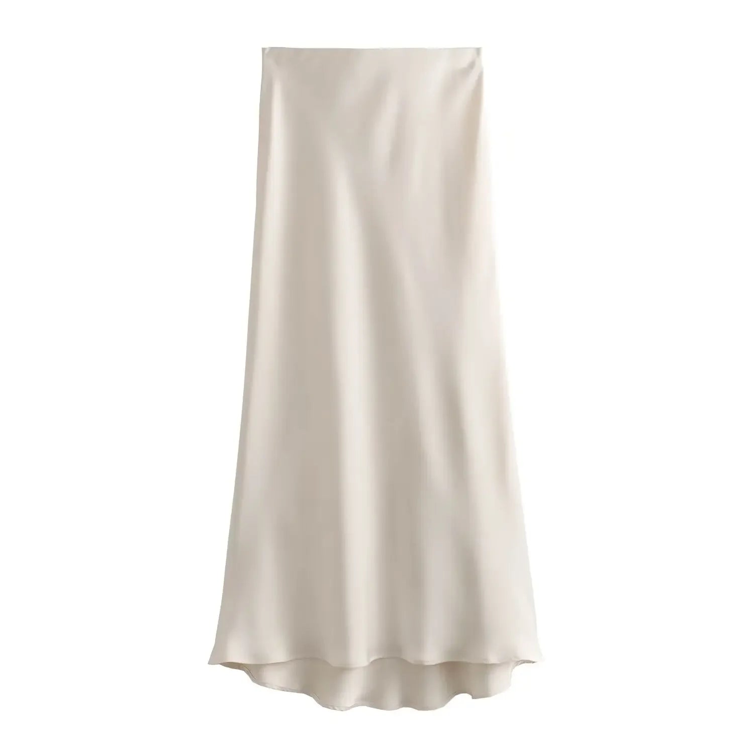 Zyra Women's Elegant Midi Skirt – Chic High Waist Satin Design 10