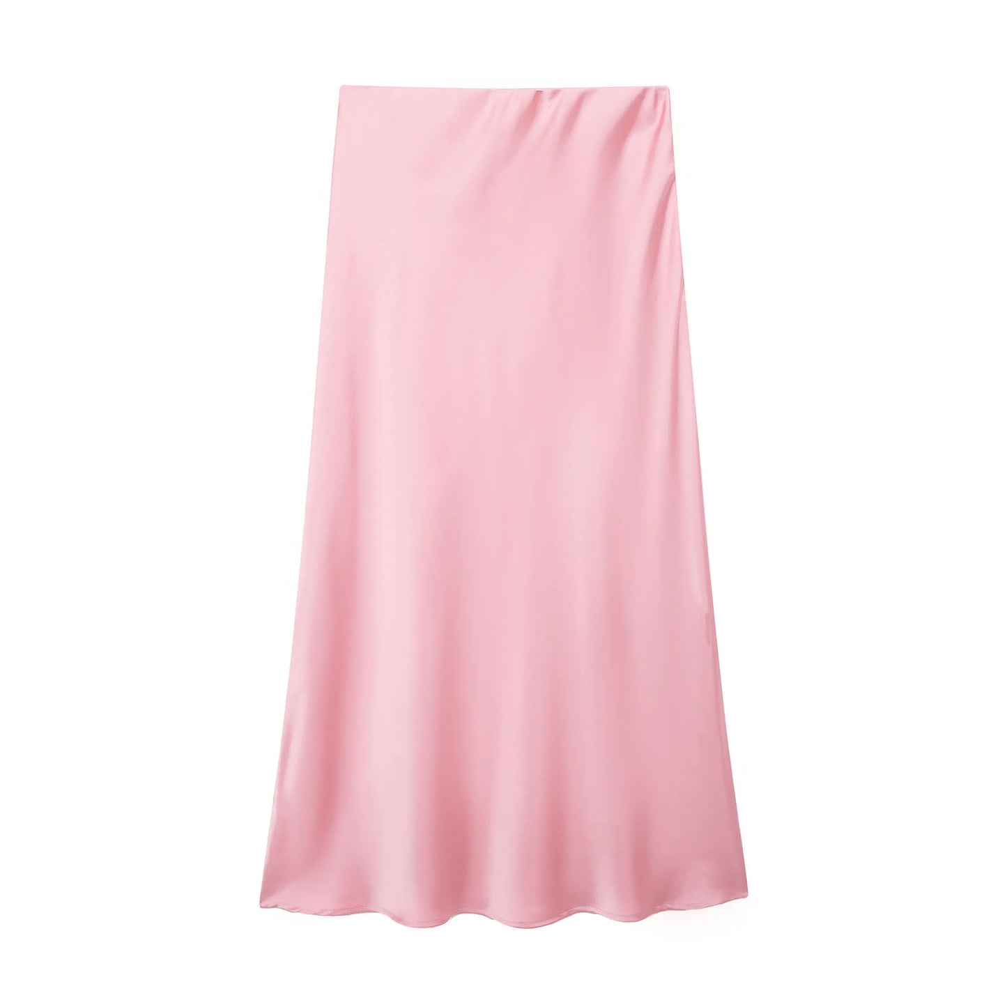 Zyra Women's Elegant Midi Skirt – Chic High Waist Satin Design 14