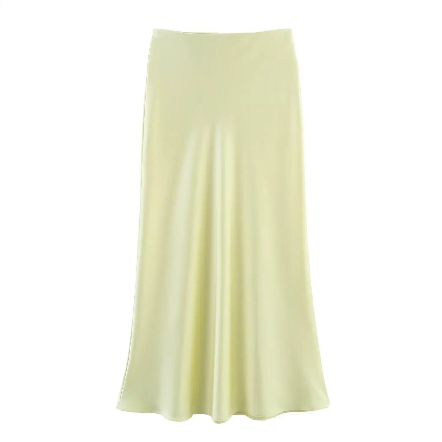 Zyra Women's Elegant Midi Skirt – Chic High Waist Satin Design 6