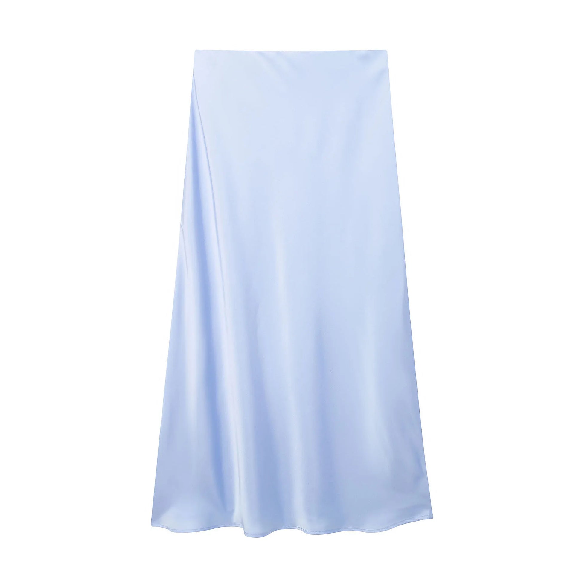 Zyra Women's Elegant Midi Skirt – Chic High Waist Satin Design 8