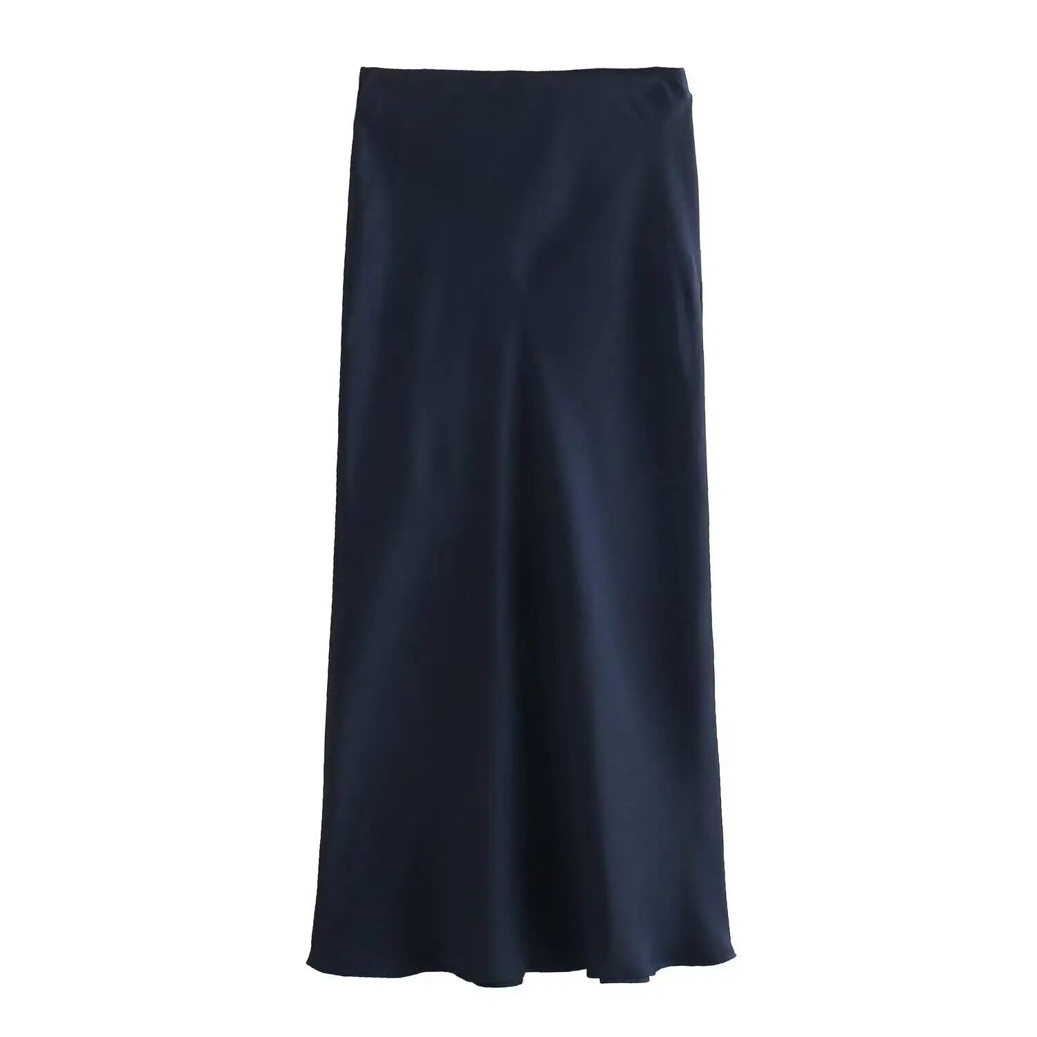 Zyra Women's Elegant Midi Skirt – Chic High Waist Satin Design 9
