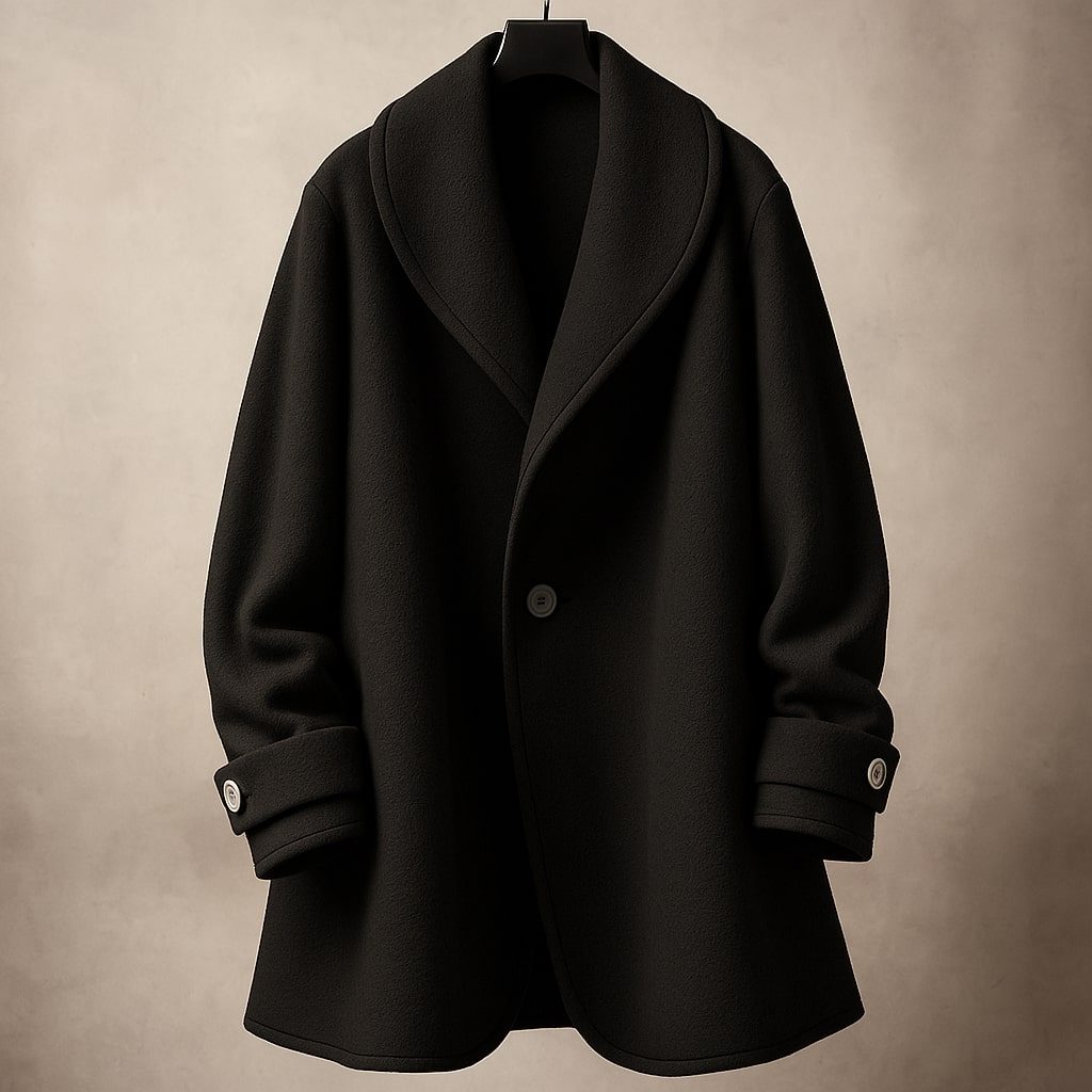 Coat Women - Swing Coat with Contrast Trim Lapel