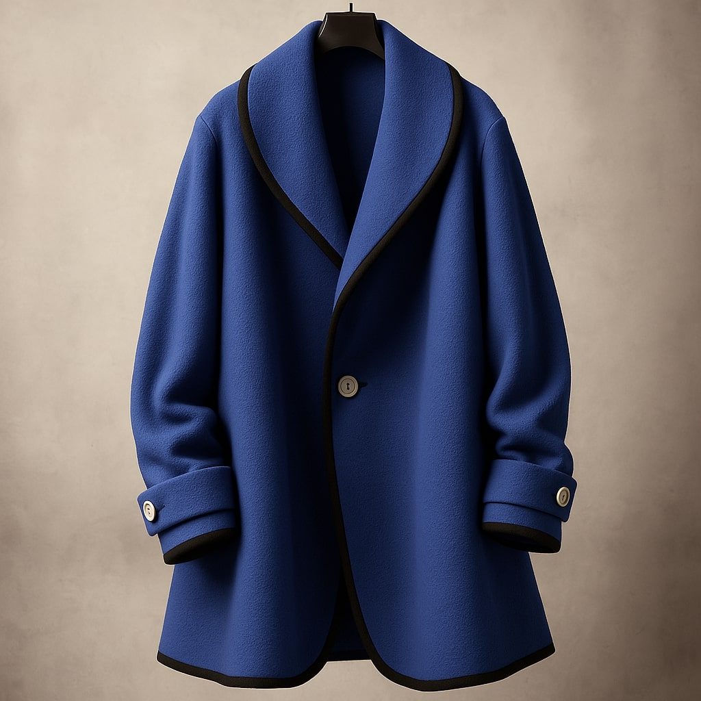 Coat Women - Swing Coat with Contrast Trim Lapel