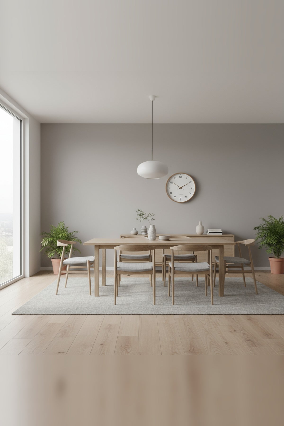 Wooden Frame Wall Clock with Silent Movement – No Ticking at Night