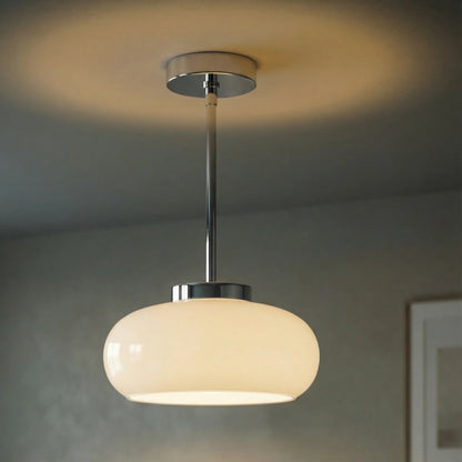 Amber Glass Ceiling Light – brass canopy, flush or pendant