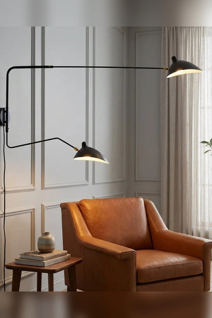 Articulated Wall Light – adjustable metal arms, rotating shades