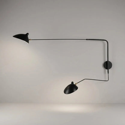 Articulated Wall Light – adjustable metal arms, rotating shades