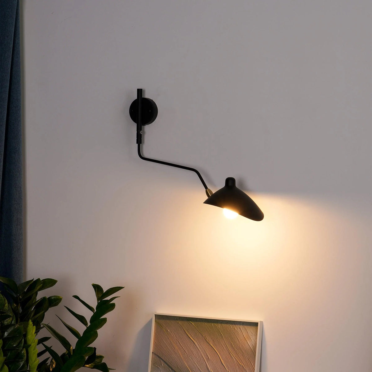 Articulated Wall Light – adjustable metal arms, rotating shades
