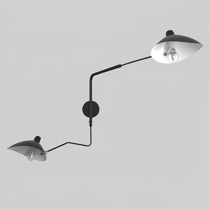 Articulated Wall Light – adjustable metal arms, rotating shades