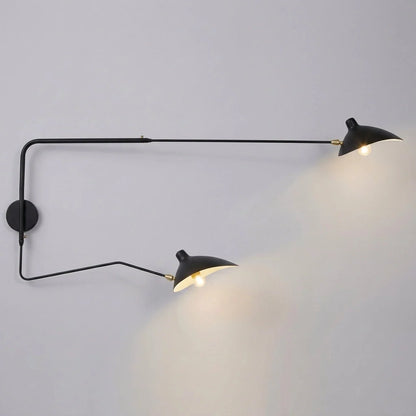 Articulated Wall Light – adjustable metal arms, rotating shades