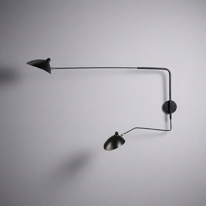 Articulated Wall Light – adjustable metal arms, rotating shades