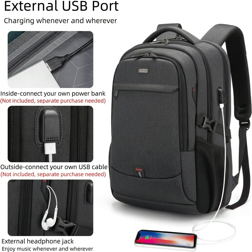 Backpack - Water-Resistant Travel Laptop Carrier