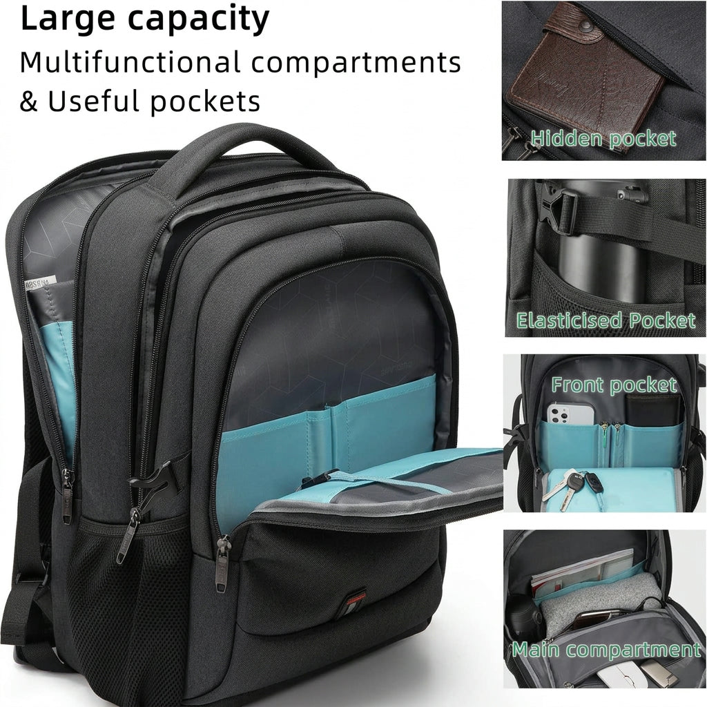 Backpack - Water-Resistant Travel Laptop Carrier