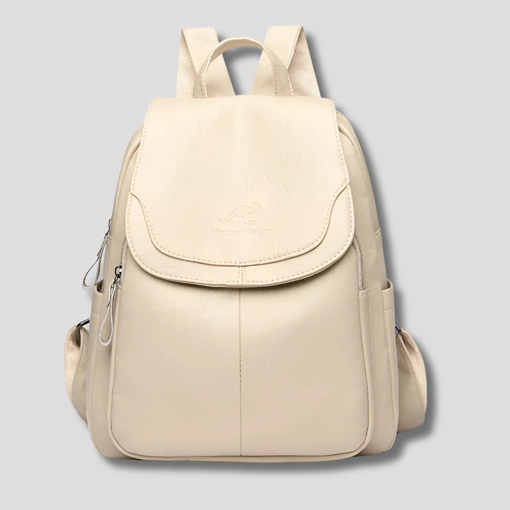 Backpack Women - Embossed Leather with Secure Pockets