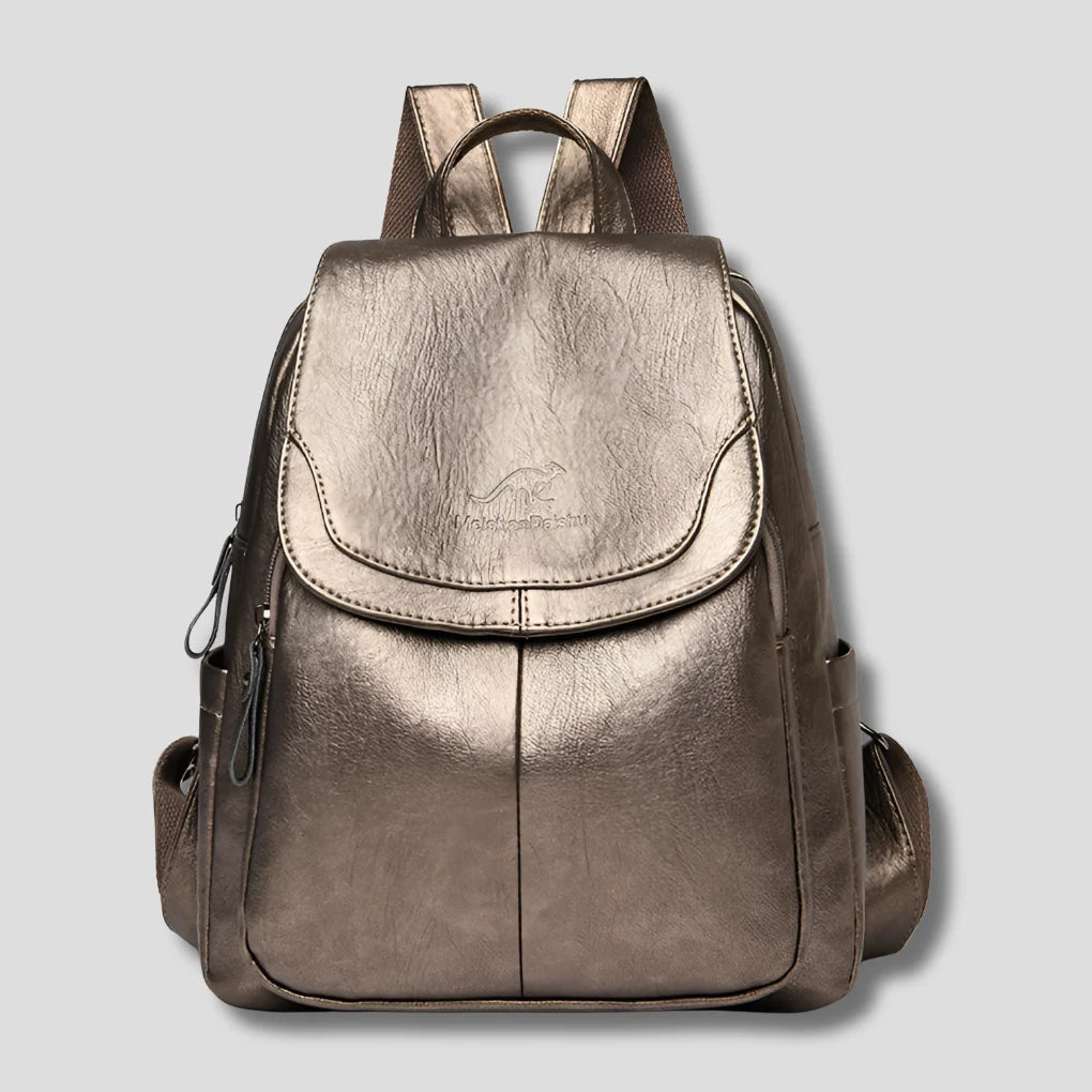 Backpack Women - Embossed Leather with Secure Pockets