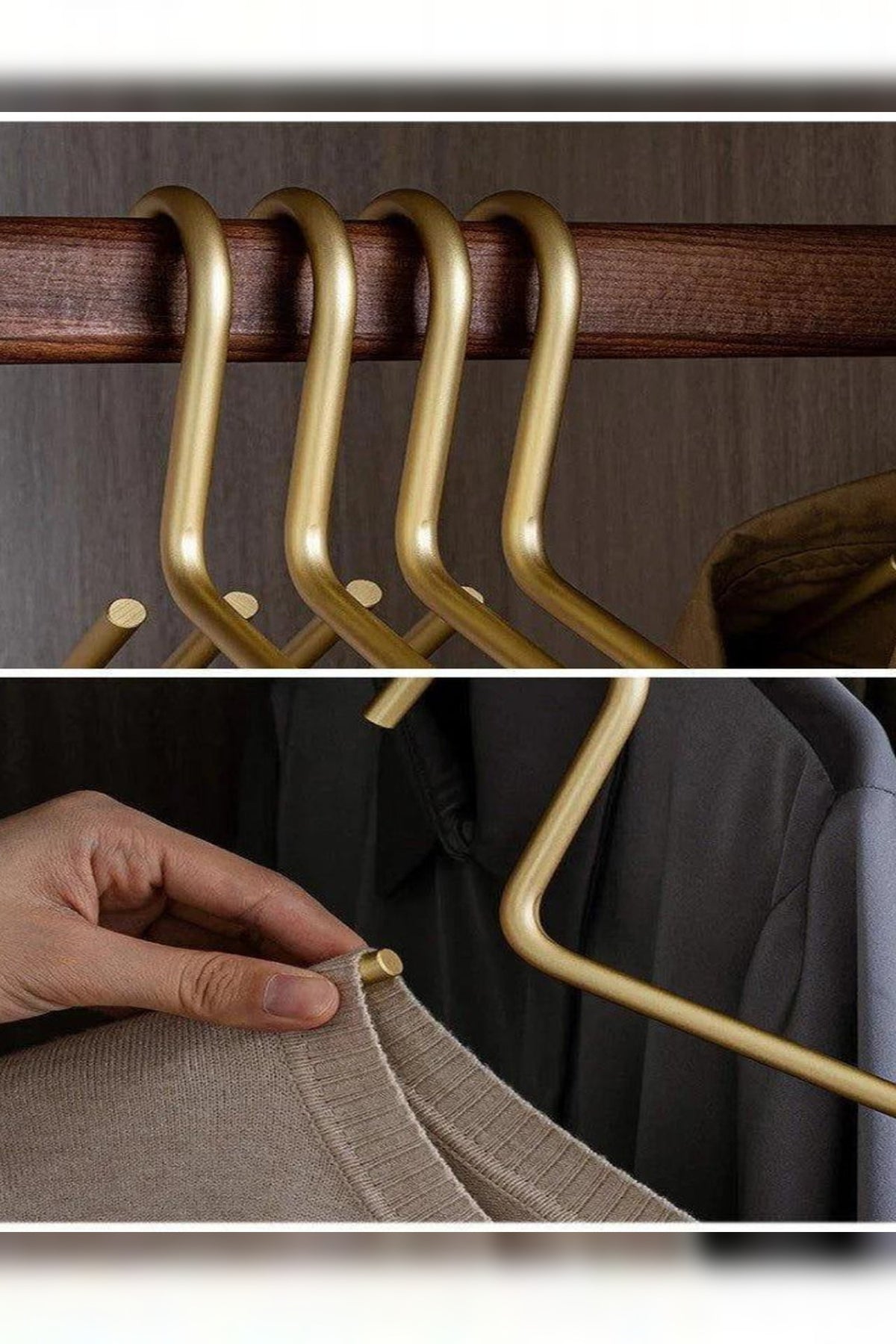 Non-Slip Clothes Hangers – set of five, slimline, matte finish
