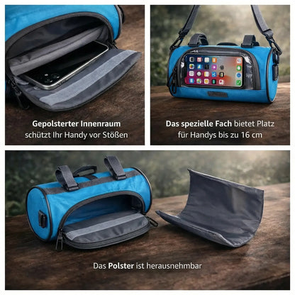 Bicycle Handlebar Bag – waterproof storage, touchscreen compatible