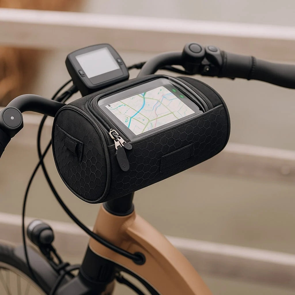 Bicycle Handlebar Bag – waterproof storage, touchscreen compatible
