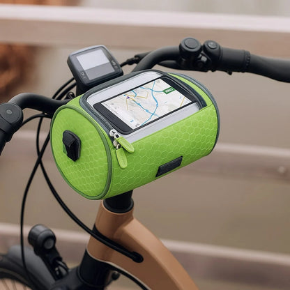 Bicycle Handlebar Bag – waterproof storage, touchscreen compatible