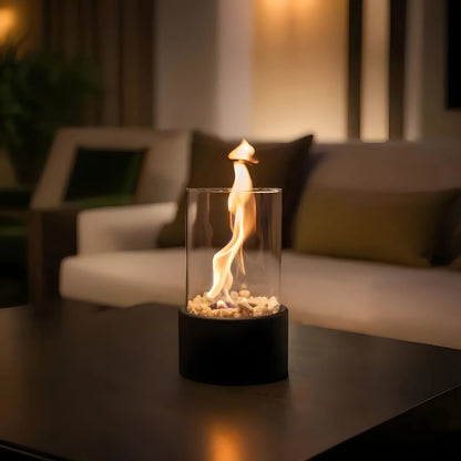 Bioethanol Tabletop Fireplace – removable glass, portable design, real flame