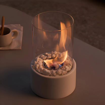 Bioethanol Tabletop Fireplace – removable glass, portable design, real flame