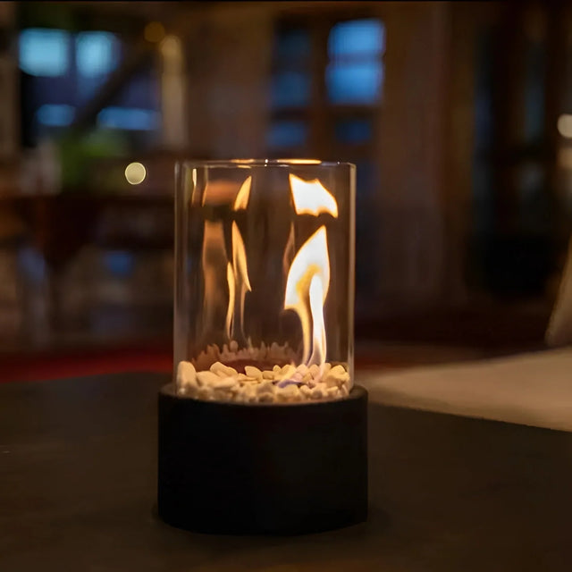 Bioethanol Tabletop Fireplace – removable glass, portable design, real flame