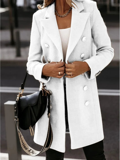 Blazer Women - Double-Breasted Coat with Notch Lapel