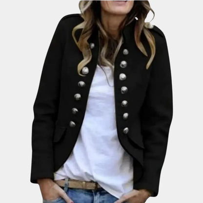 Blazer Women - Double-Breasted Military Jacket