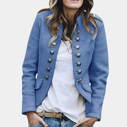 Blazer Women - Double-Breasted Military Jacket