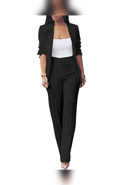 Blazer Women - Tailored Open-front Slim Suit Set