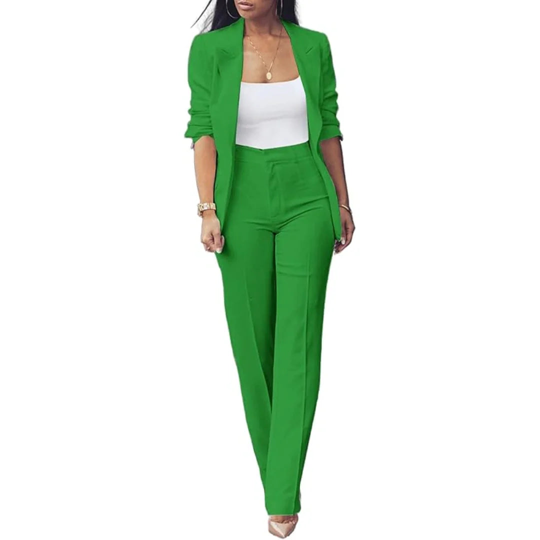 Blazer Women - Tailored Open-front Slim Suit Set