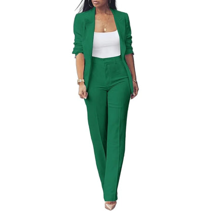 Blazer Women - Tailored Open-front Slim Suit Set