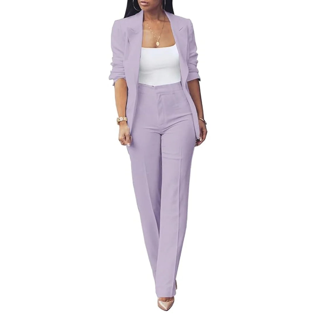 Blazer Women - Tailored Open-front Slim Suit Set