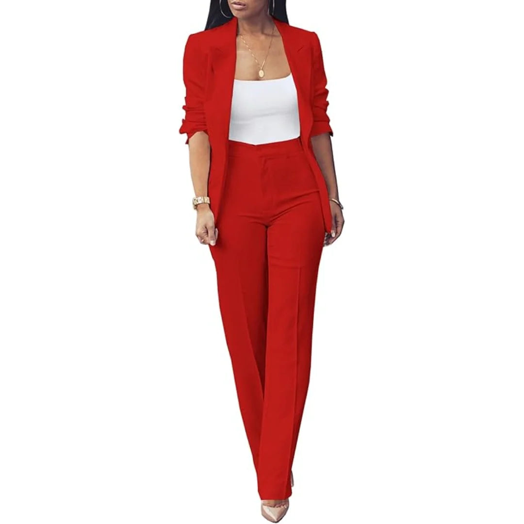 Blazer Women - Tailored Open-front Slim Suit Set