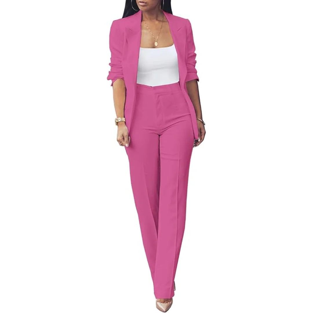 Blazer Women - Tailored Open-front Slim Suit Set
