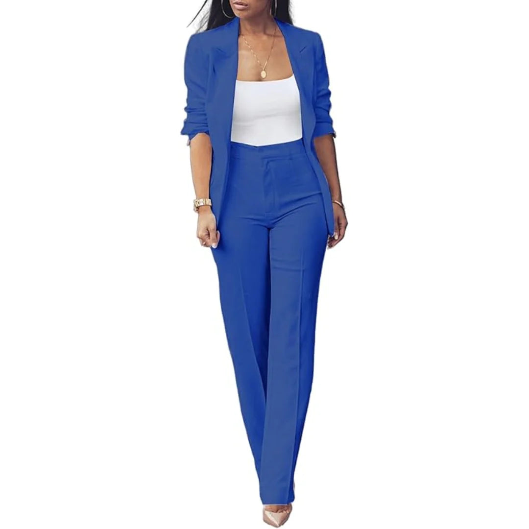 Blazer Women - Tailored Open-front Slim Suit Set