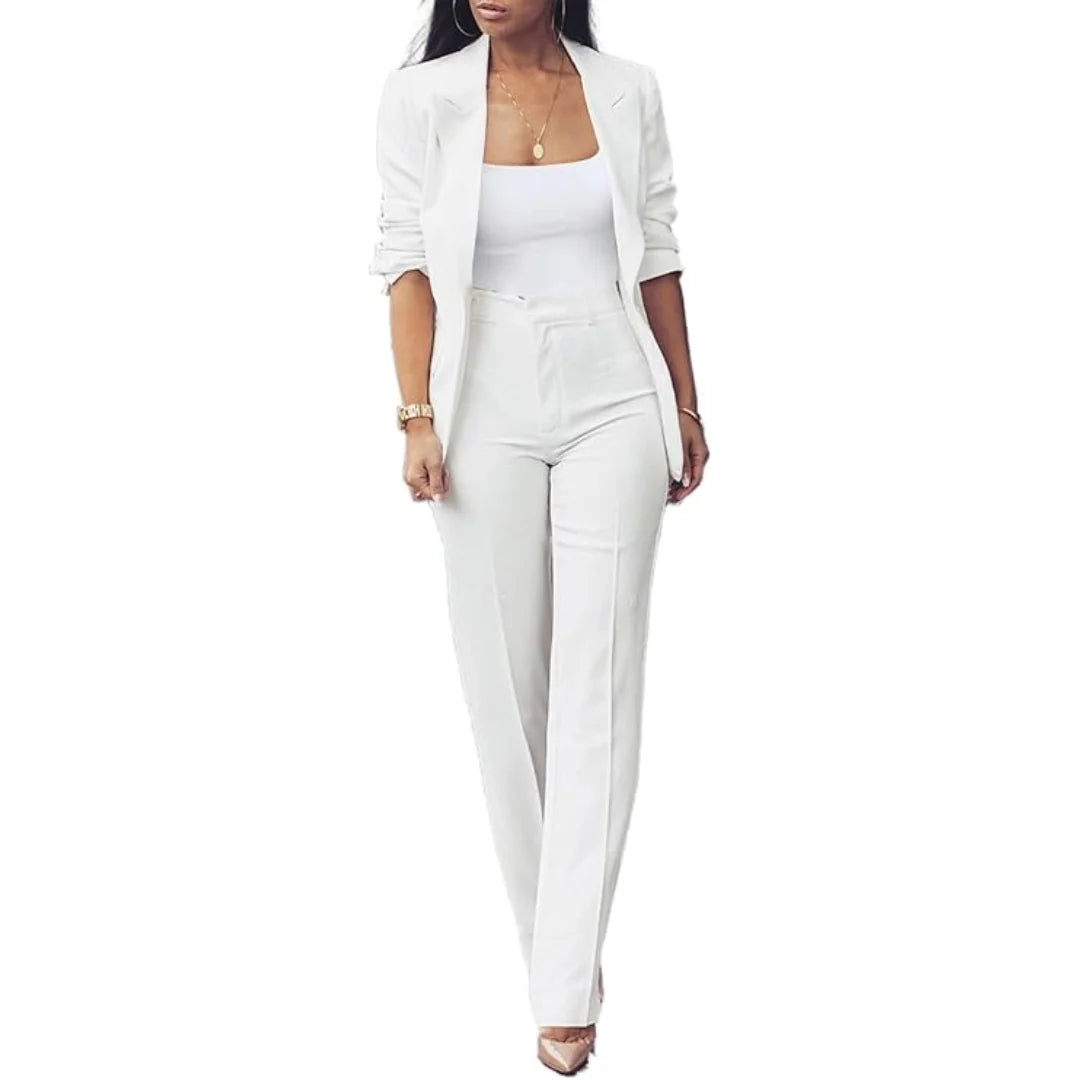 Blazer Women - Tailored Open-front Slim Suit Set