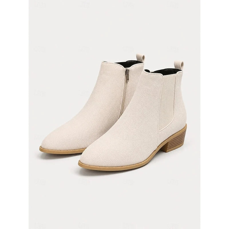Boots Women - Chelsea Ankle Boots with Pointed Toe and Zip