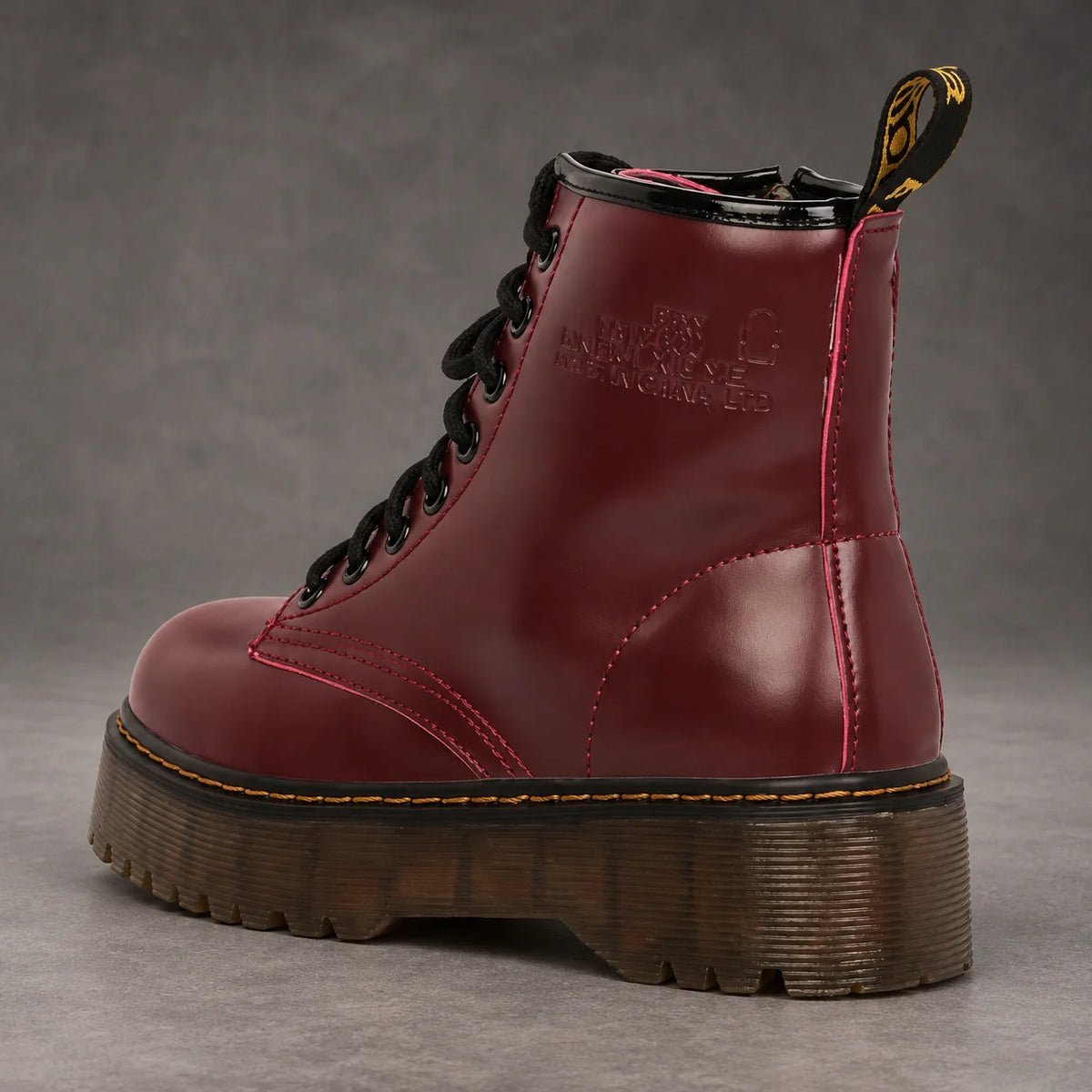 Boots Women - Platform Combat Boots with Lace-Up Front and Side Zip