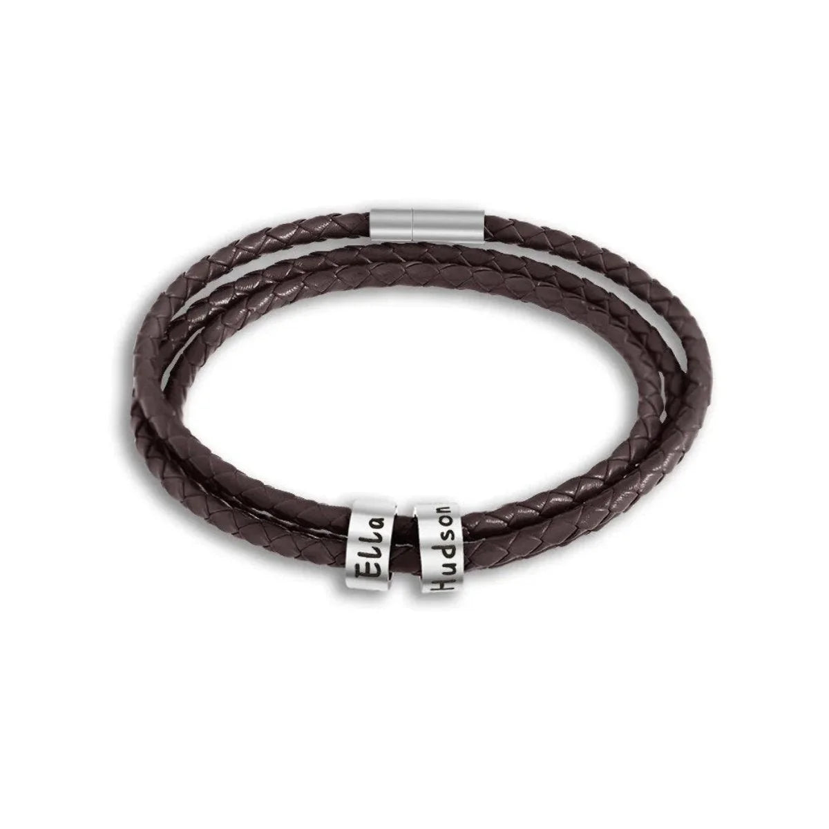 Bracelet Women - Customisable Leather with Name Charms