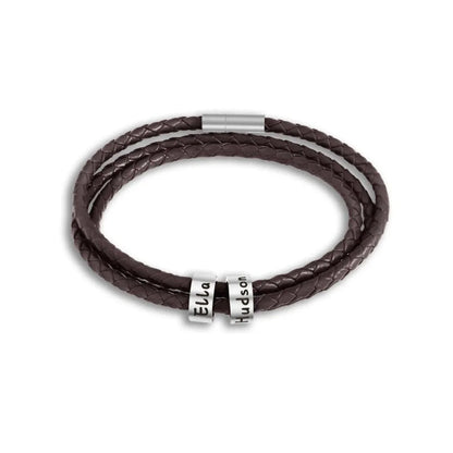 Bracelet Women - Customisable Leather with Name Charms