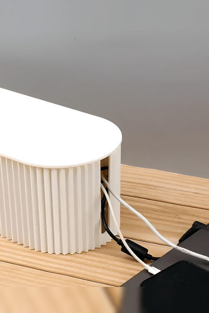 Cable Management Box – ribbed design, lift-off lid, hides a power strip and plugs