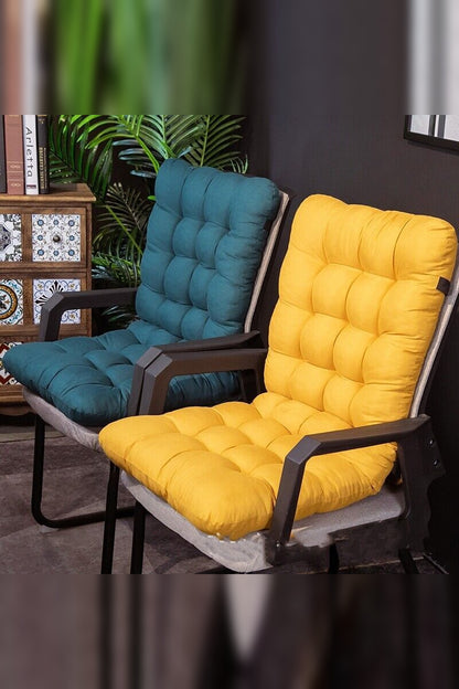 High-Back Patio Chair Cushion – One Piece for Seat and Backrest