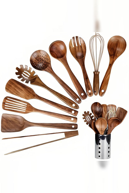 Teak Kitchen Utensil Set – Eleven Pieces