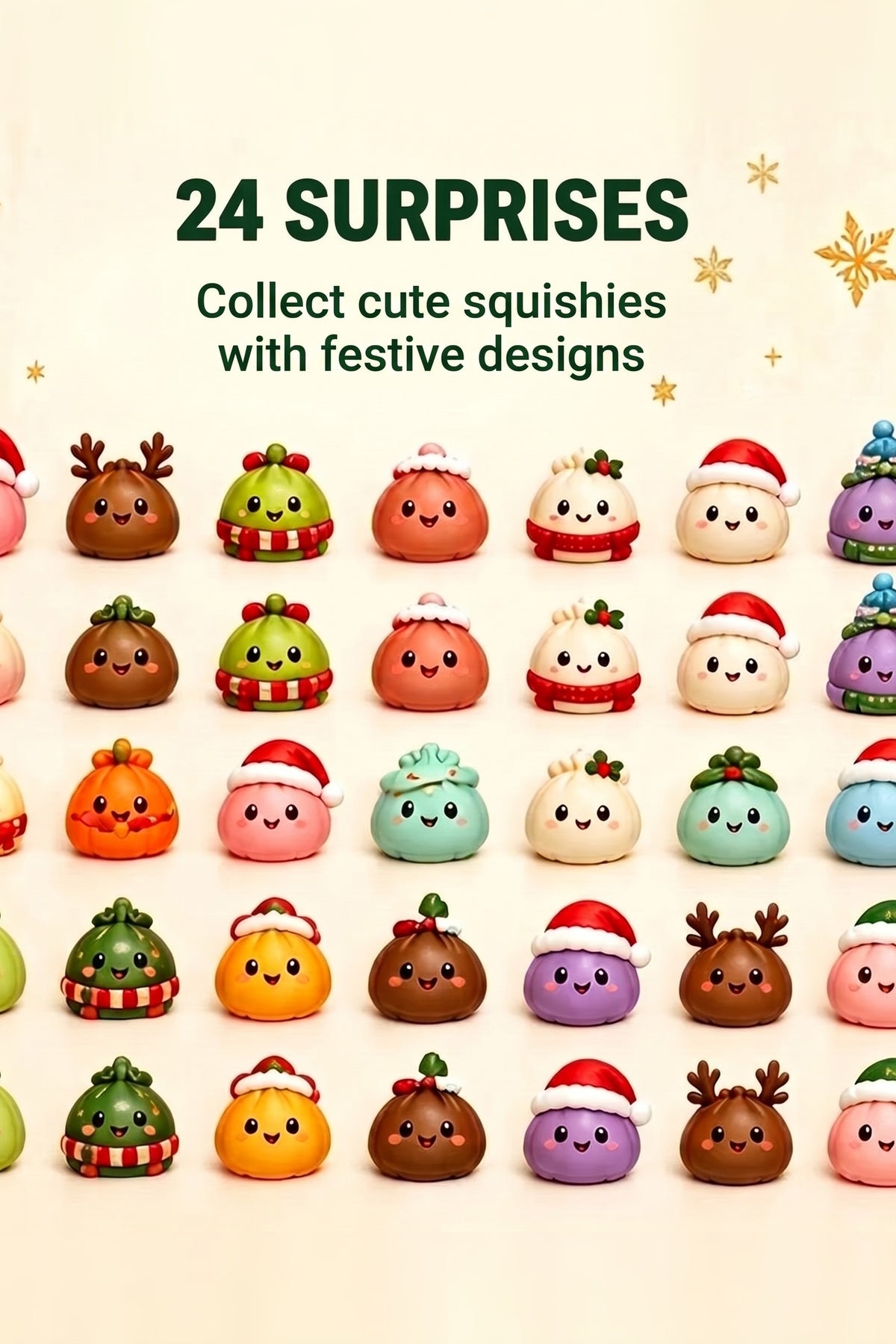 Squishy Advent Calendar – 24 slow-rising festive figures
