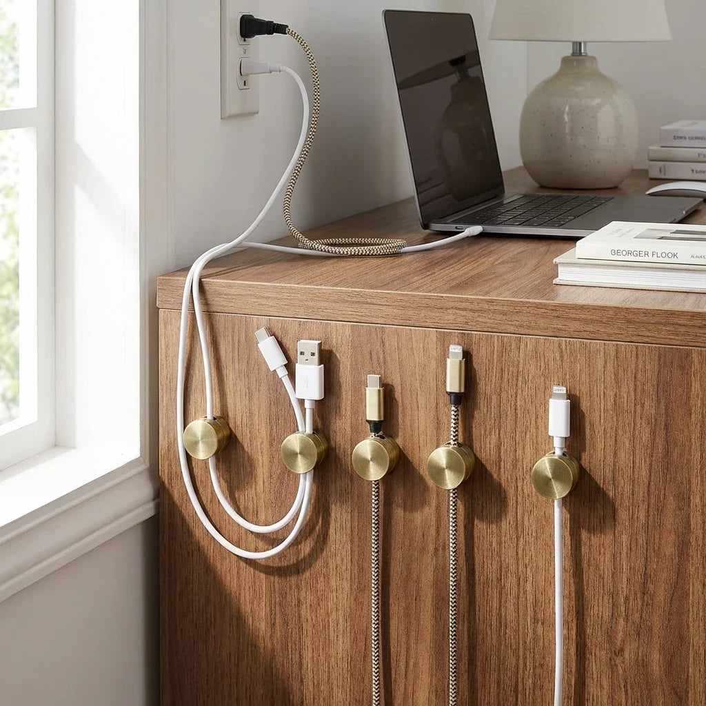 Cable Anchor Clips – durable aluminium, self-adhesive, keep cables organised