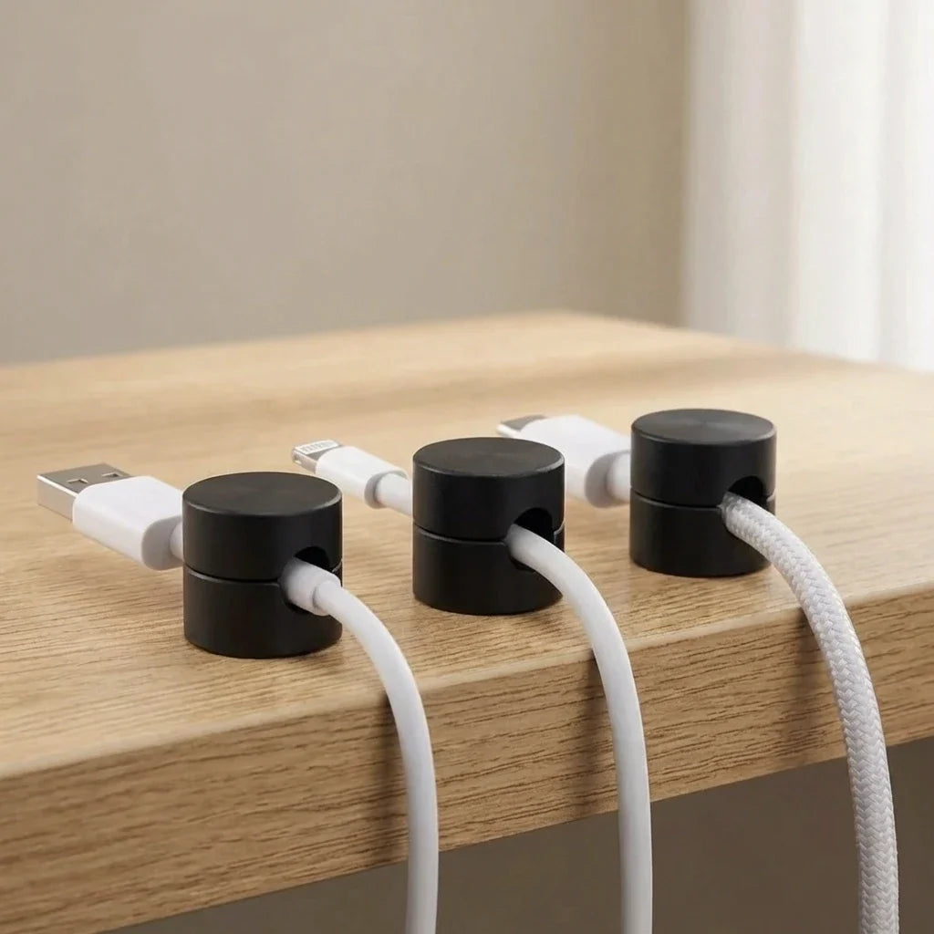 Cable Anchor Clips – durable aluminium, self-adhesive, keep cables organised